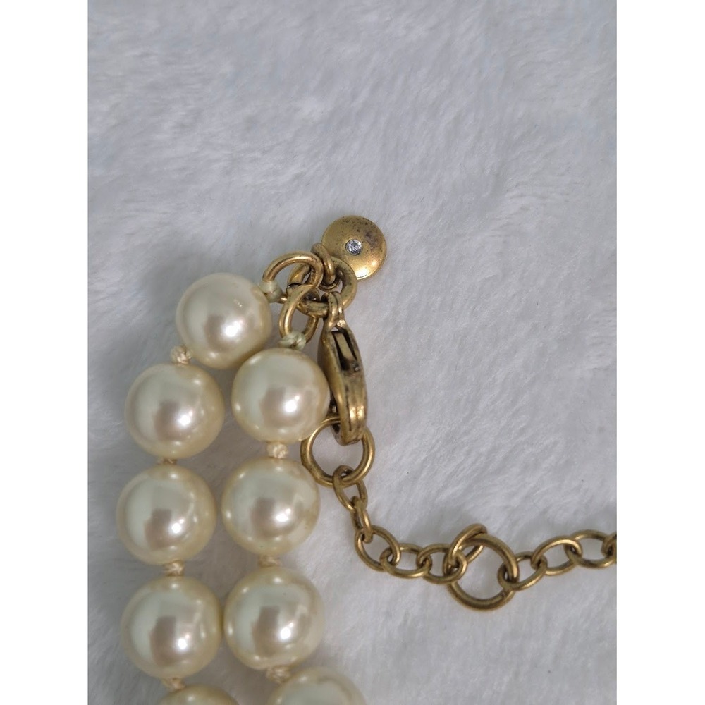 Necklace J. Crew Cream Gem Pearl Double Strand Statement Jewelry - Picture 12 of 16